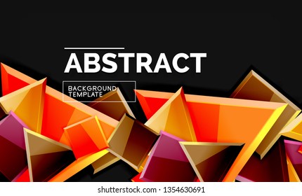 Squares and triangles geometrical background. Vector template
