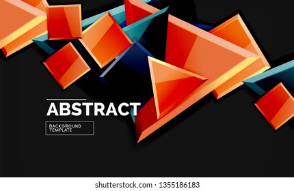 Squares and triangles geometrical background. Vector template