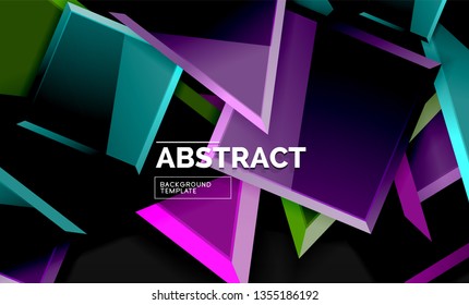Squares and triangles geometrical background. Vector template