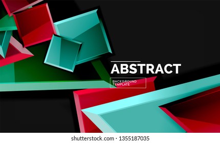 Squares and triangles geometrical background. Vector template