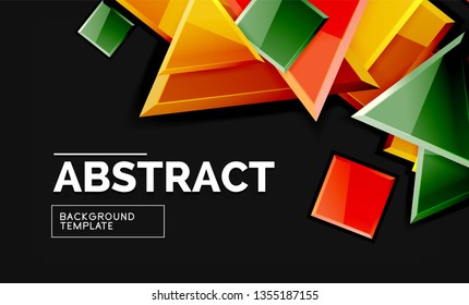 Squares and triangles geometrical background. Vector template