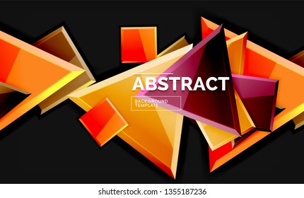 Squares and triangles geometrical background. Vector template