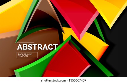 Squares and triangles geometrical background. Vector template