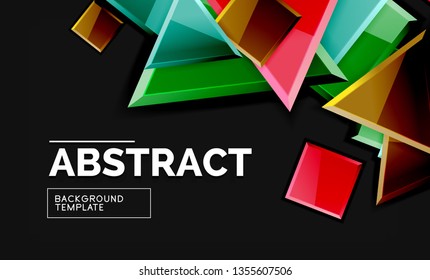 Squares and triangles geometrical background. Vector template