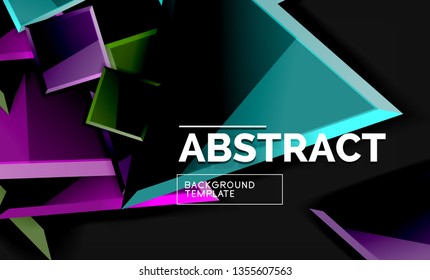 Squares and triangles geometrical background. Vector template