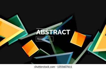 Squares and triangles geometrical background. Vector template