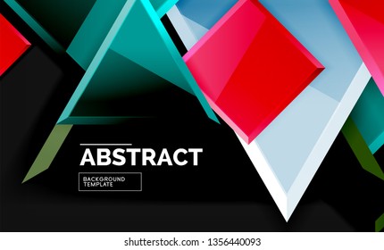 Squares and triangles geometrical background. Vector template