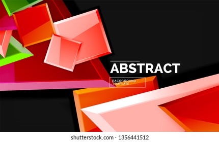 Squares and triangles geometrical background. Vector template