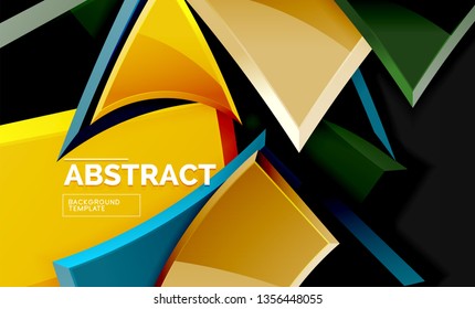 Squares and triangles geometrical background. Vector template