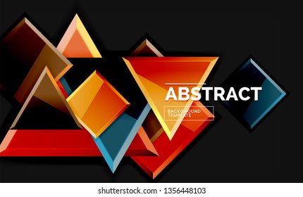 Squares and triangles geometrical background. Vector template