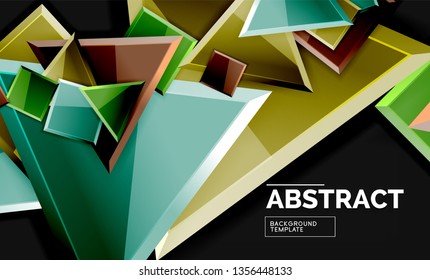 Squares and triangles geometrical background. Vector template