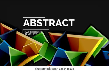 Squares and triangles geometrical background. Vector template