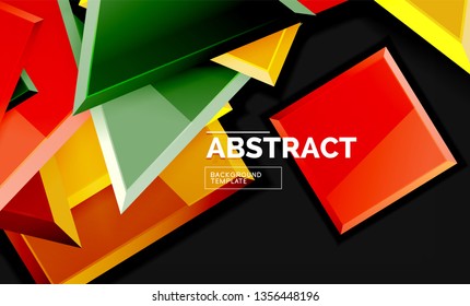 Squares and triangles geometrical background. Vector template