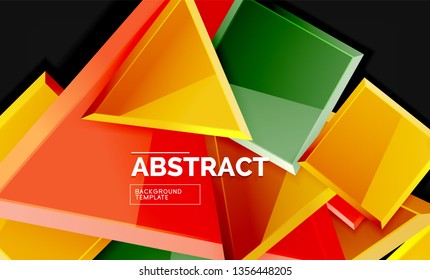 Squares and triangles geometrical background. Vector template