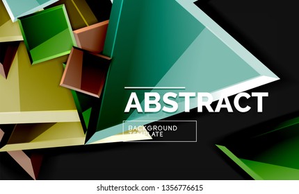 Squares and triangles geometrical background. Vector template