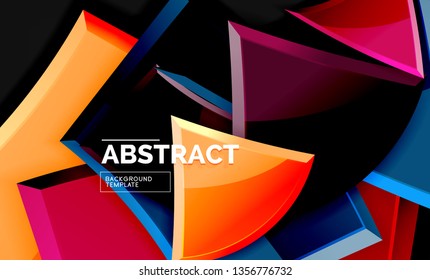 Squares and triangles geometrical background. Vector template