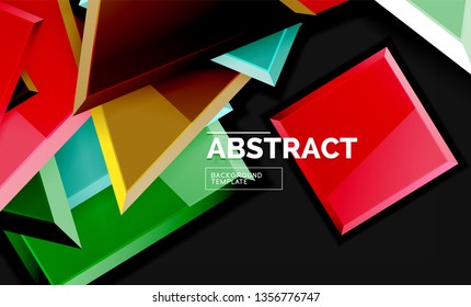 Squares and triangles geometrical background. Vector template