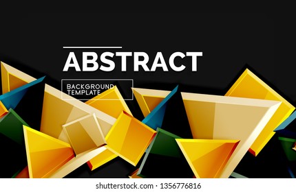 Squares and triangles geometrical background. Vector template