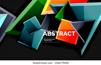 Squares and triangles geometrical background. Vector template