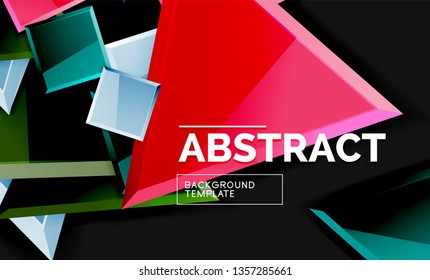 Squares and triangles geometrical background. Vector template