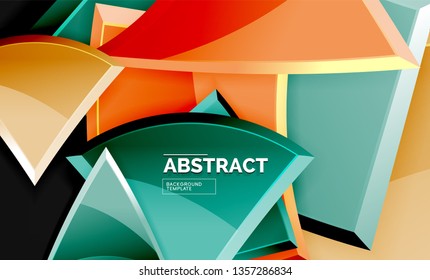 Squares and triangles geometrical background. Vector template