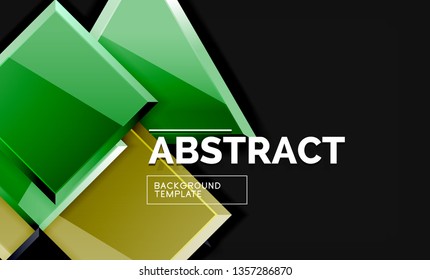 Squares and triangles geometrical background. Vector template
