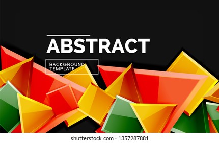 Squares and triangles geometrical background. Vector template