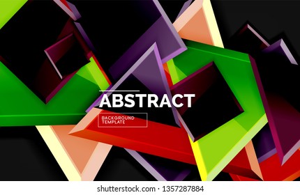 Squares and triangles geometrical background. Vector template