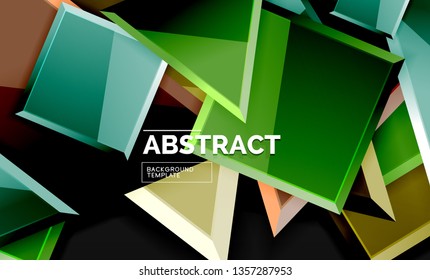 Squares and triangles geometrical background. Vector template