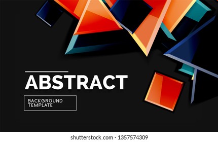 Squares and triangles geometrical background. Vector template