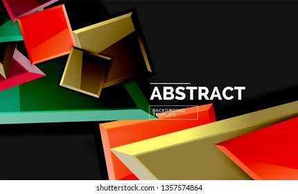 Squares and triangles geometrical background. Vector template