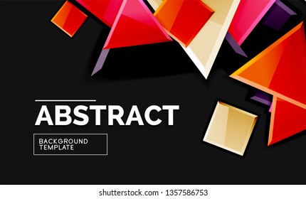 Squares and triangles geometrical background. Vector template