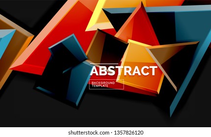 Squares and triangles geometrical background. Vector template