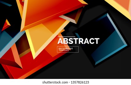 Squares and triangles geometrical background. Vector template