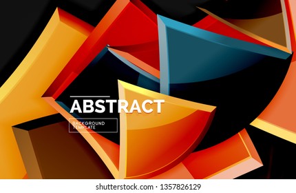 Squares and triangles geometrical background. Vector template