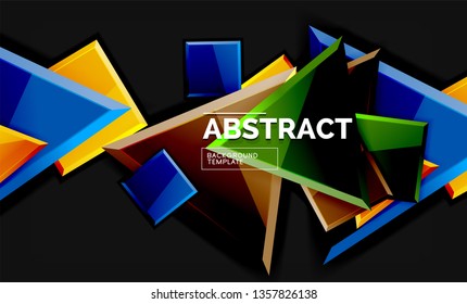 Squares and triangles geometrical background. Vector template
