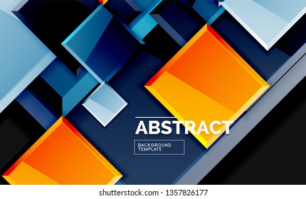 Squares and triangles geometrical background. Vector template