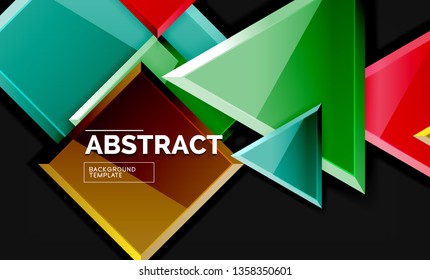 Squares and triangles geometrical background. Vector template