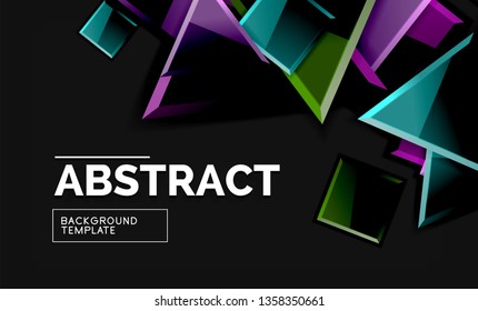 Squares and triangles geometrical background. Vector template