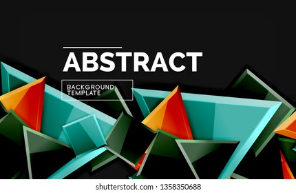 Quadrate und dreieckiger geometrischer Hintergrund. Vektorgrafik-Vorlage