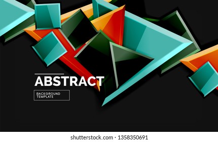 Cuadrados y triángulos de fondo geométrico. Plantilla de vector