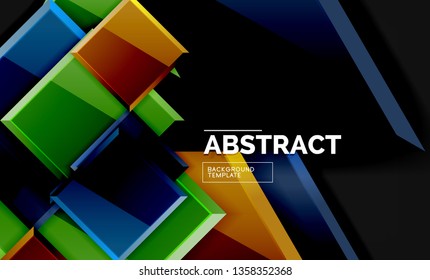 Squares and triangles geometrical background. Vector template