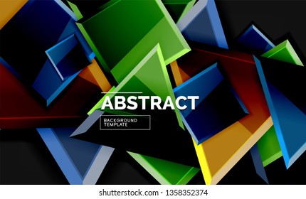 Squares and triangles geometrical background. Vector template