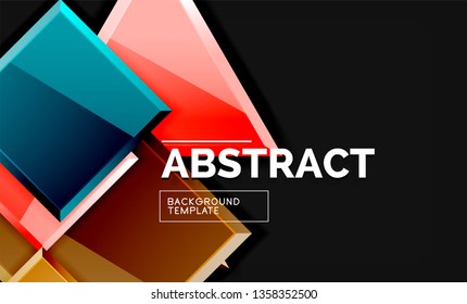Squares and triangles geometrical background. Vector template