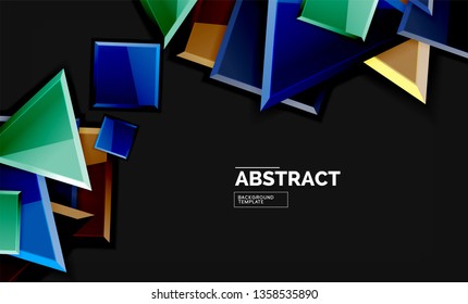 Squares and triangles geometrical background. Vector template