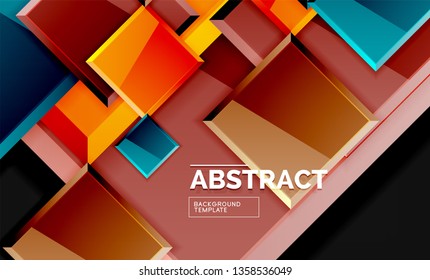 Squares and triangles geometrical background. Vector template