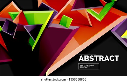 Squares and triangles geometrical background. Vector template