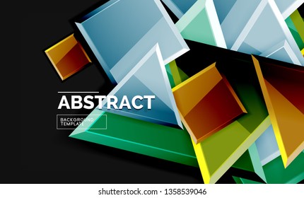 Squares and triangles geometrical background. Vector template