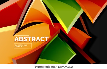 Squares and triangles geometrical background. Vector template
