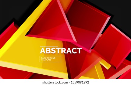 Squares and triangles geometrical background. Vector template